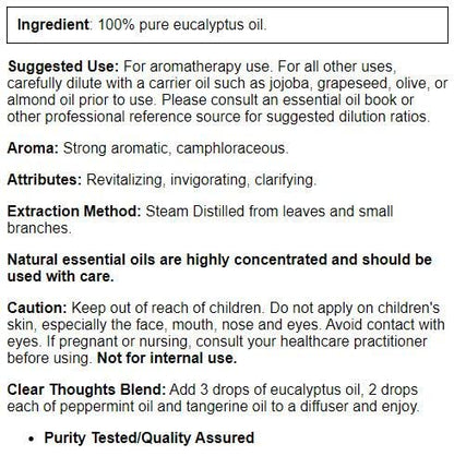 Now Solutions Eucalyptus Essential Oil, 16 Fl Oz – 100% Pure Eucalyptus Globulus