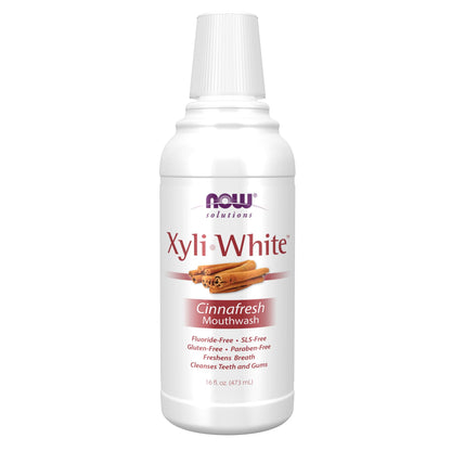 NOW Solutions XyliWhite Mouthwash Cinnafresh Flavor – Naturally Freshens Breath, Cleanses Teeth & Gums, 16-Ounce