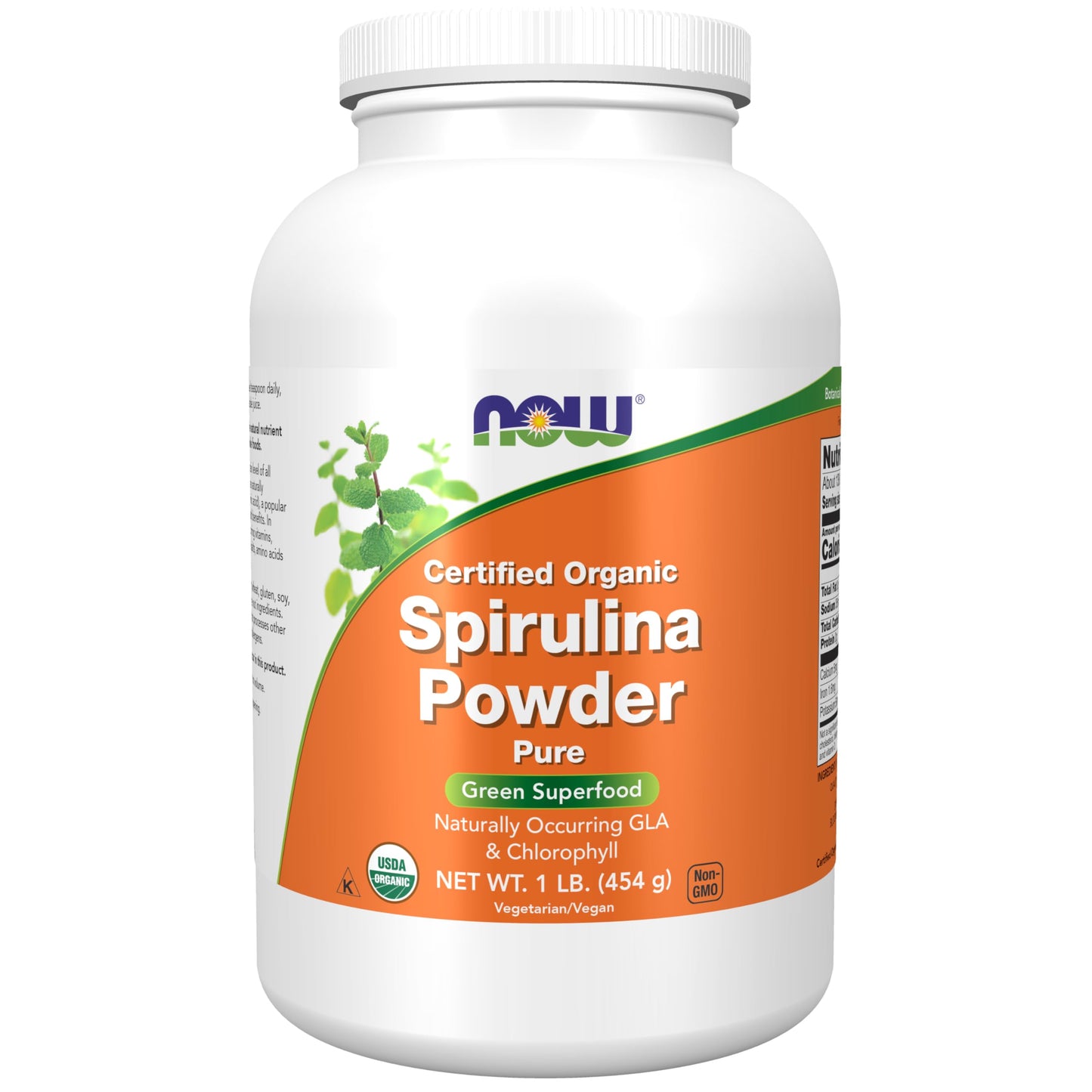 NOW Foods Organic Spirulina Powder – High Protein, Beta-Carotene, B-12, 1 lb