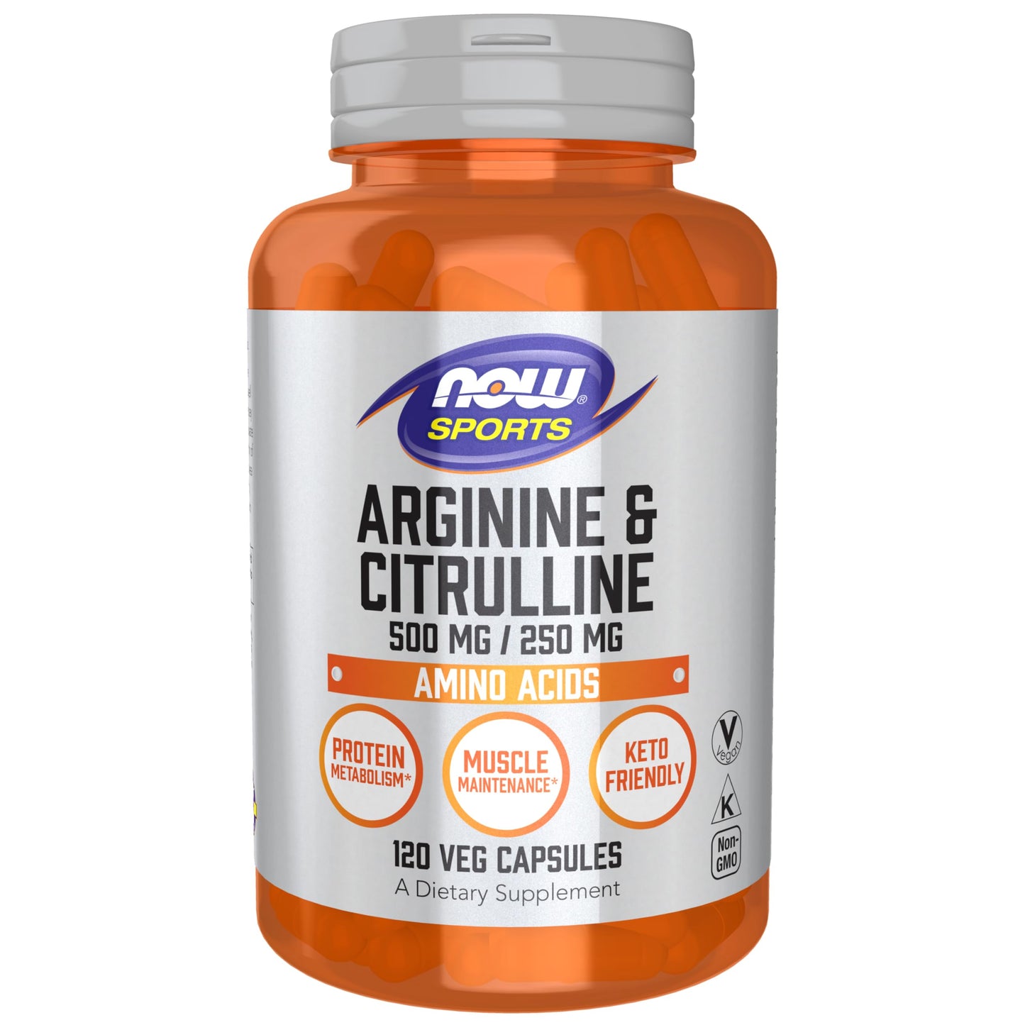 NOW Sports Arginine & Citrulline 500 mg / 250 mg - 120 Veg Capsules