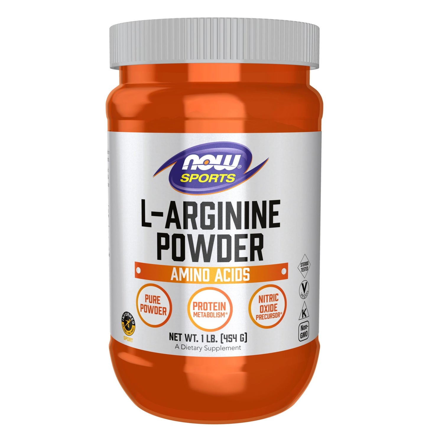 NOW Sports L-Arginine Powder – Nitric Oxide Precursor | 1 lb