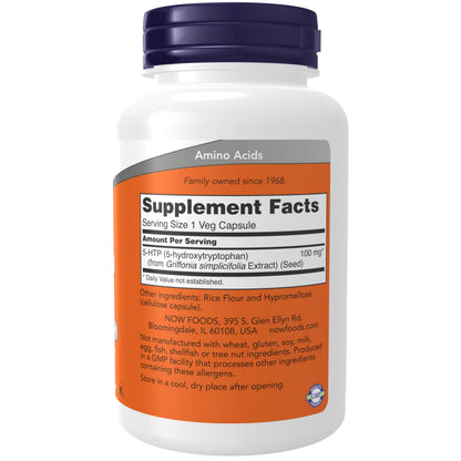NOW Supplements 5-HTP 100 mg – Neurotransmitter Support, Veg Capsules