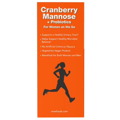 NOW Supplements Cranberry Mannose + Probiotics – 24/Box, 10 Probiotic Strains
