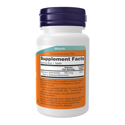 NOW Supplements Selenium (L-Selenomethionine) 100 mcg – Essential Mineral, 100 Tablets