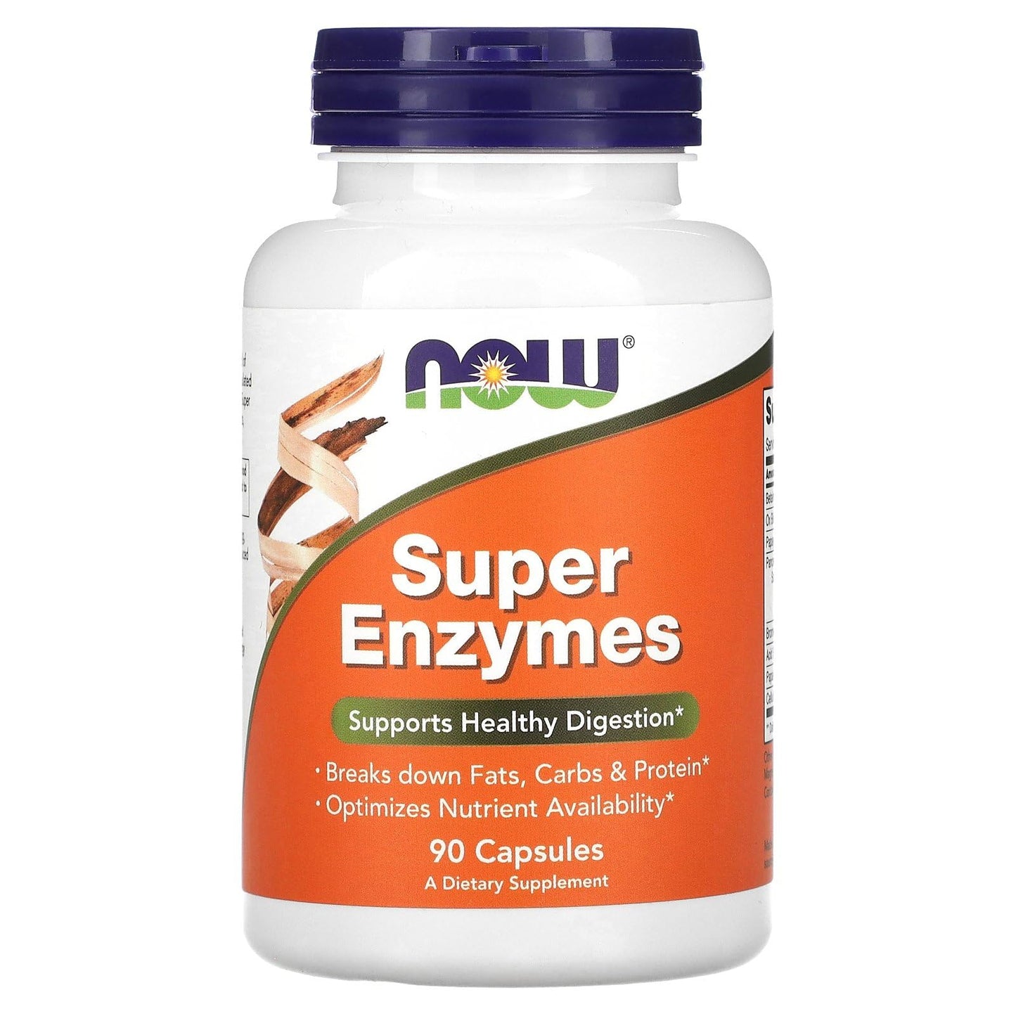 NOW Supplements Super Enzymes 90 Capsules – Bromelain, Ox Bile, Pancreatin & Papain