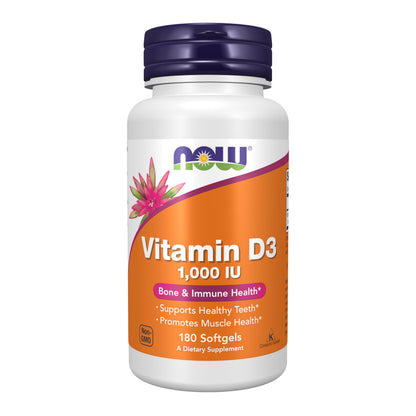 NOW Supplements Vitamin D-3 1,000 IU Softgels | High Potency