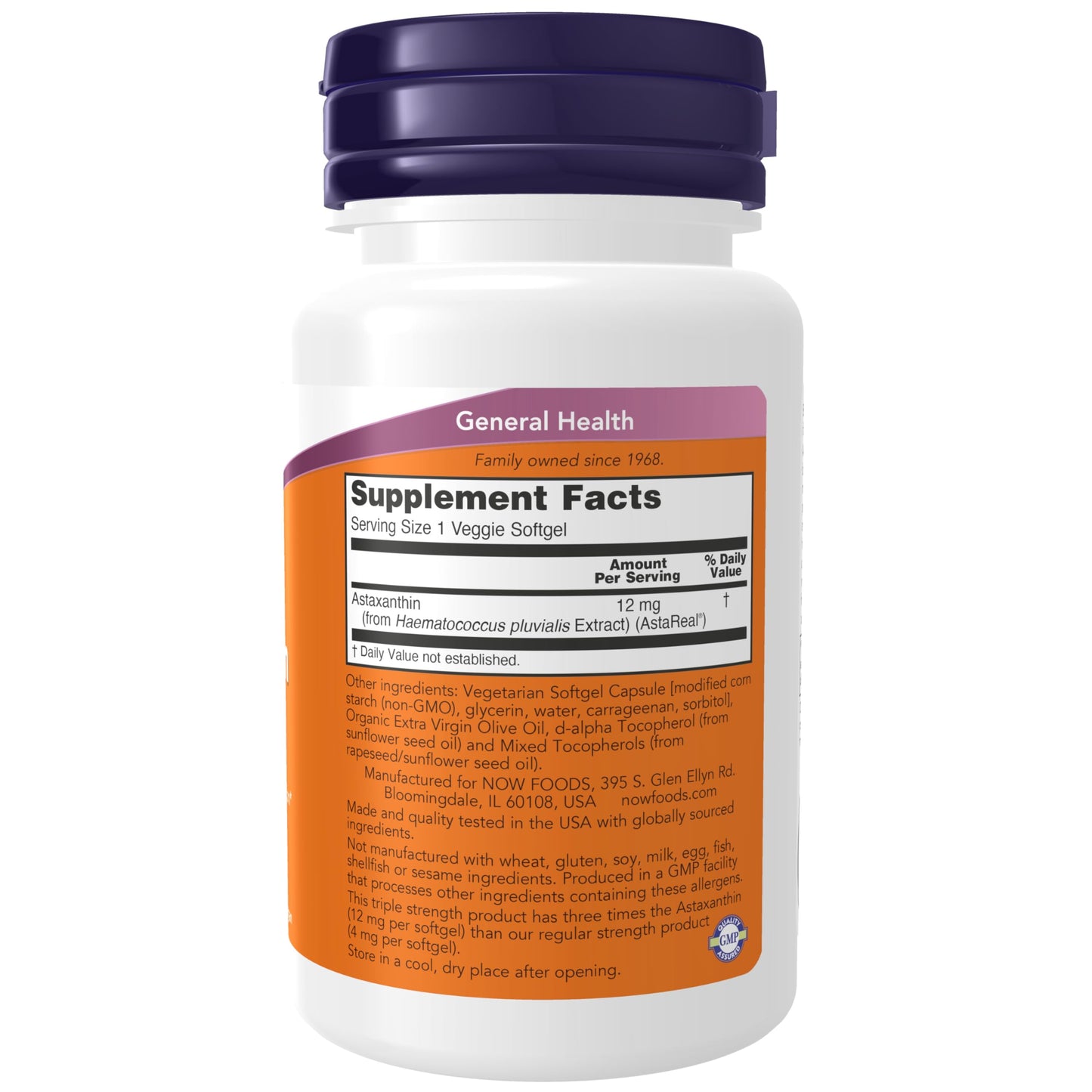 NOW Supplements Triple Strength Astaxanthin 12 mg – Brain Health & Eyestrain | 60 Veggie Softgels