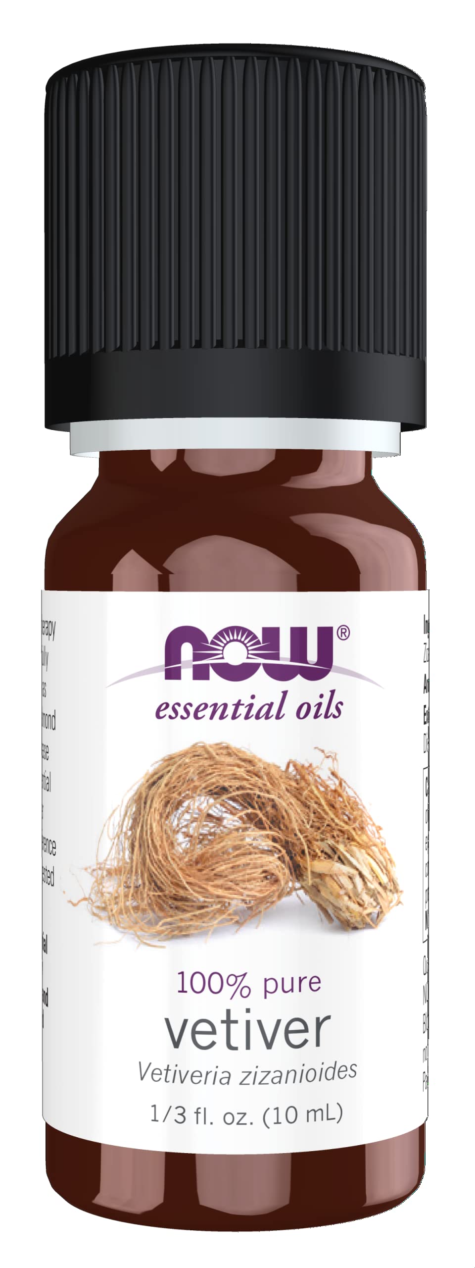 NOW Essential Oils Vetiver Oil – Steam Distilled, 100% Pure, 10 mL