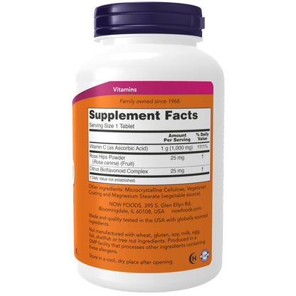 NOW Vitamin C-1000 with Rose Hips & Bioflavonoids - Antioxidant Protection* - 250 Tablets