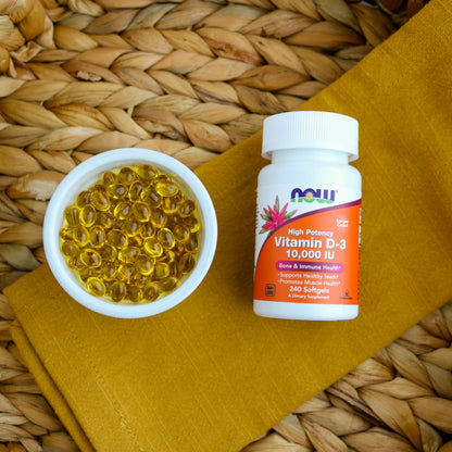 NOW Foods Vitamin D-3 10,000 IU Softgels - 120 Count | Immune & Bone Support