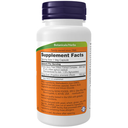 NOW Vitex (Chaste Berry) 300 mg with Dong Quai – Women’s Health, 90 Veg Capsules