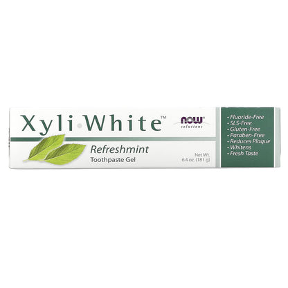 NOW Xyliwhite Refreshmint 6.4 oz Pack of 4 - SLS-Free, Vegan