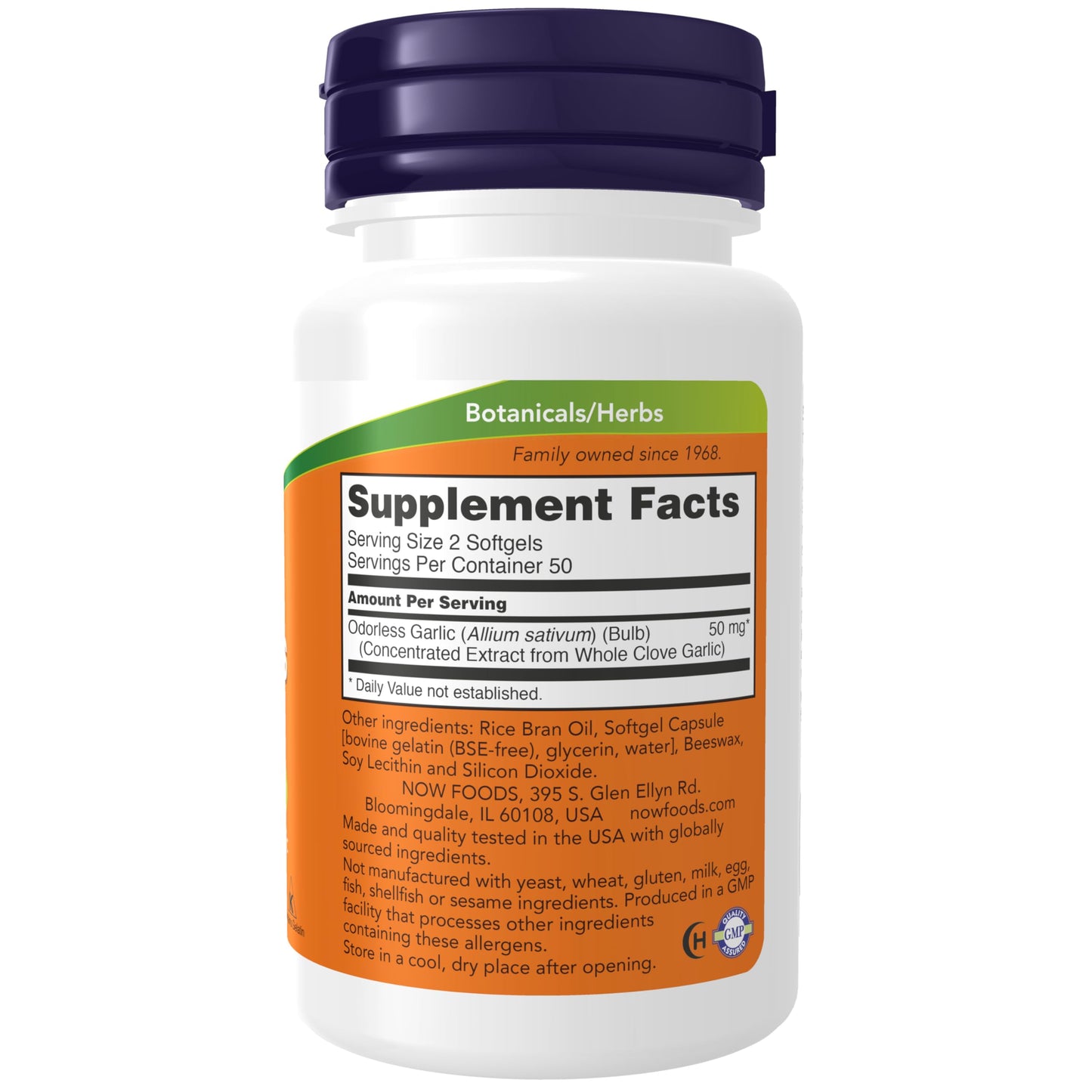 NOW Foods Odorless Garlic (Allium sativum) – Concentrated Extract, 100 Softgels