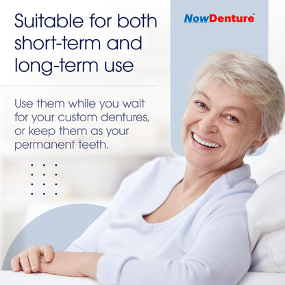 Heat and Fit NowDenture™ – Premium Immediate Lower Dentures (USA Made) – Real Teeth, Custom Fit, Medium