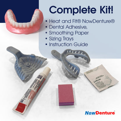 Heat and Fit NowDenture - Premium Immediate Lower Dentures, USA Made, Custom Fit