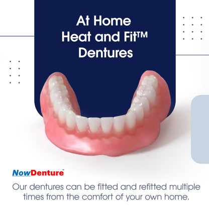 Heat and Fit NowDenture™ – Premium Immediate Lower Dentures (USA Made) – Real Teeth, Custom Fit, Medium