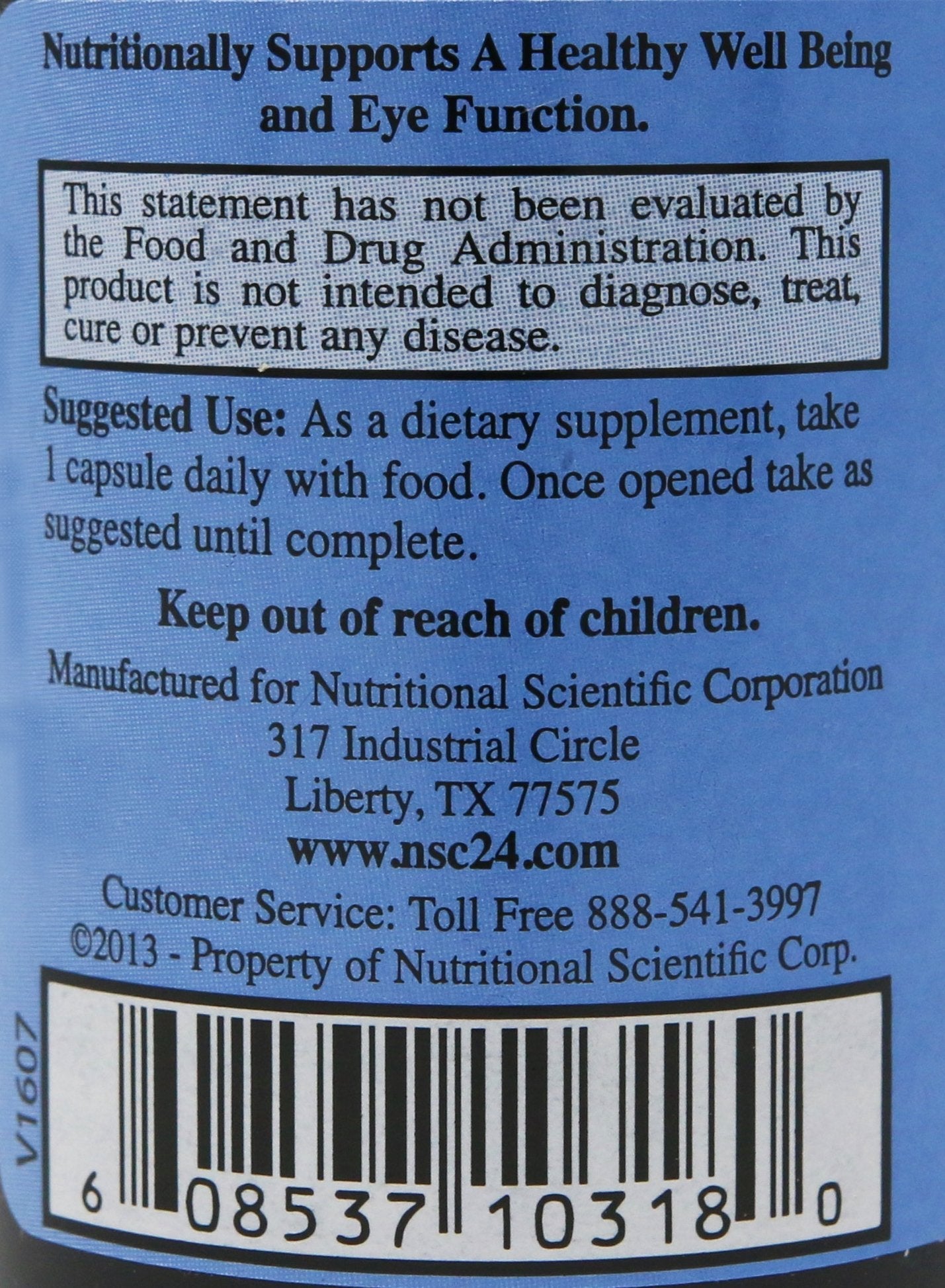 Nsc-24 Beta Glucan Eye-Care Formula, 30 Capsules | Eye Health Support