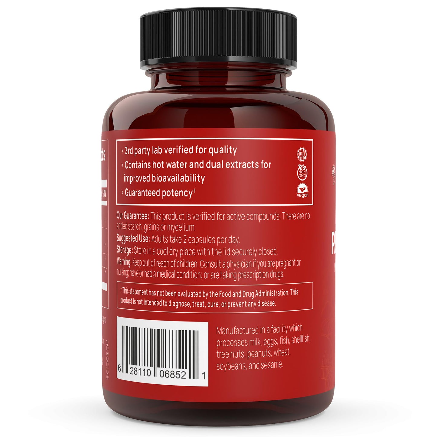 Real Mushrooms RealClarity Capsules – Lion’s Mane, KSM-66 Ashwagandha, Cordyceps & Reishi | Mental Sharpness & Adaptogenic Support | 60 Count – Vegan, Non-GMO