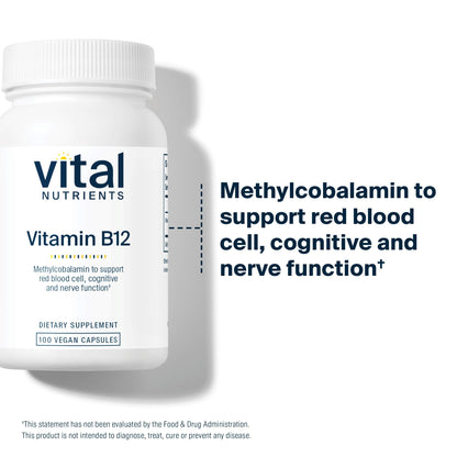 Vital Nutrients B12 1000mcg – Vegan Methylcobalamin | High-Potency B12
