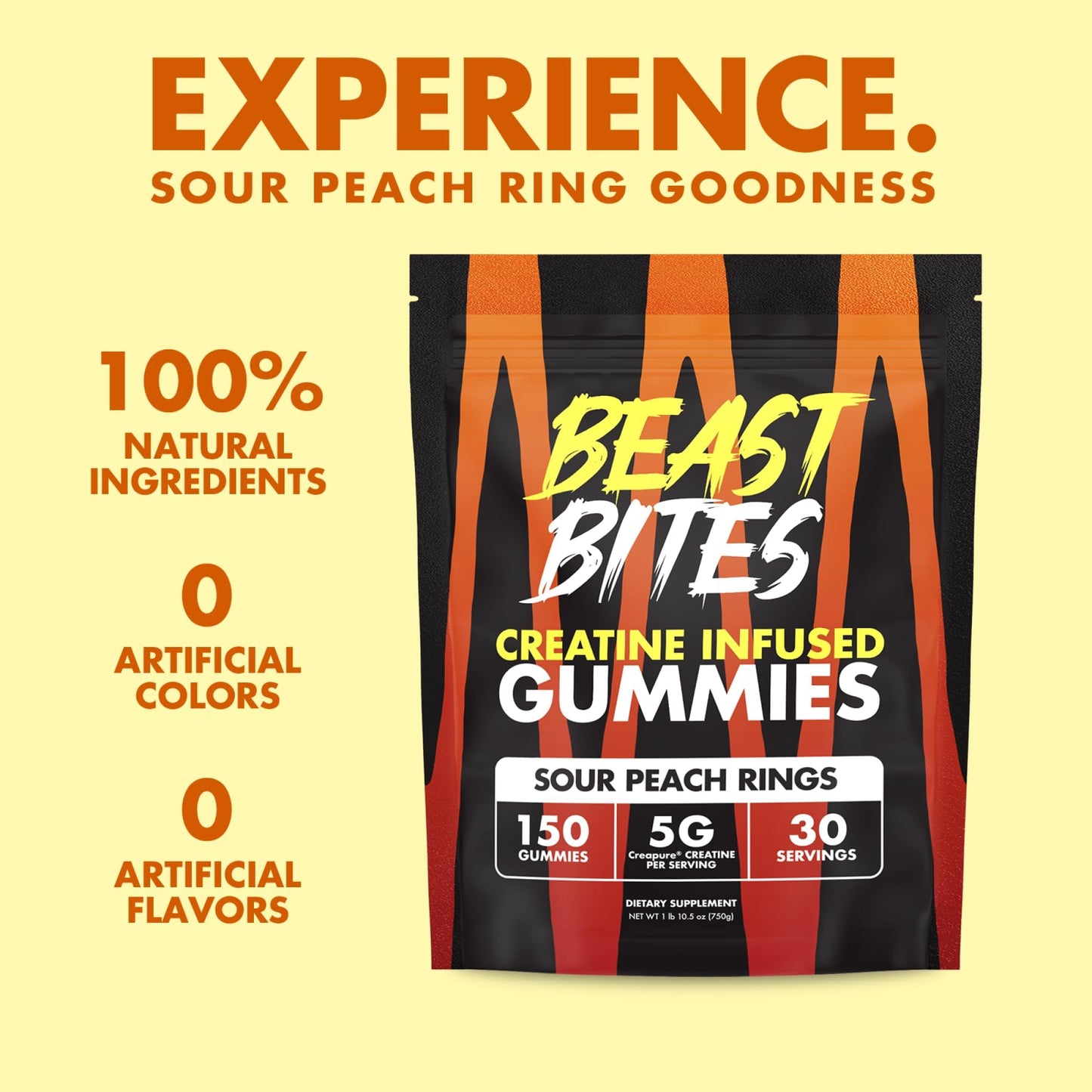 BEAST BITES Creatine Gummies - 5g Creapure Creatine, NSF Certified, 30 Servings