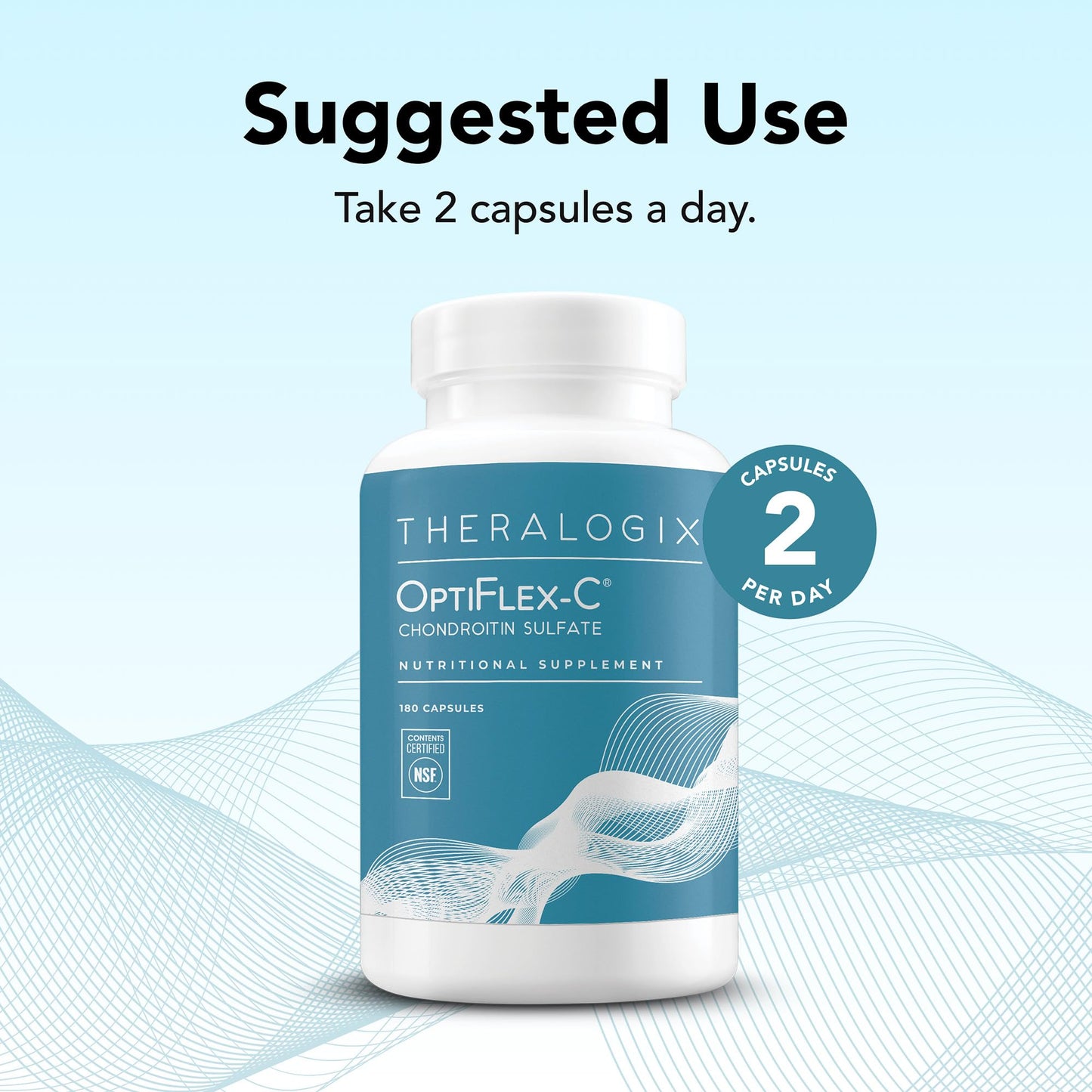 Theralogix OptiFlex-C Chondroitin Sulfate – 180 Capsules (90-Day Supply) – NSF Certified Joint Support