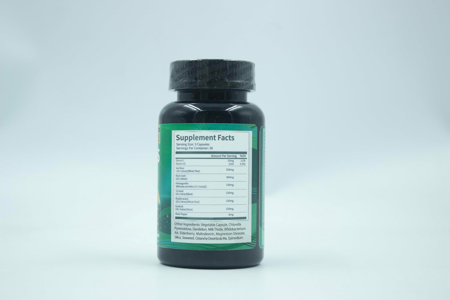Irish Sea Moss 21-in-1 Capsules with Ashwagandha & Turmeric – 90 Count