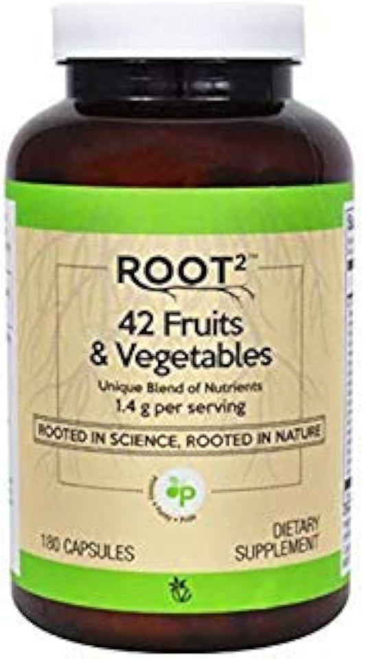 Vitacost ROOT2 42 Fruits & Vegetables – 180 Capsules | 1.4 g per Serving BritishVita | Premium UK Vitamins & Wellness Supplements