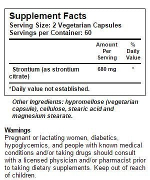NSI Strontium - 680 mg per Serving - 120 Vegetarian Capsules