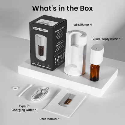 Nsyee Waterless Diffuser | Portable Aromatherapy (10–20mL Bottles), 3 Mist Levels & 3 Timers