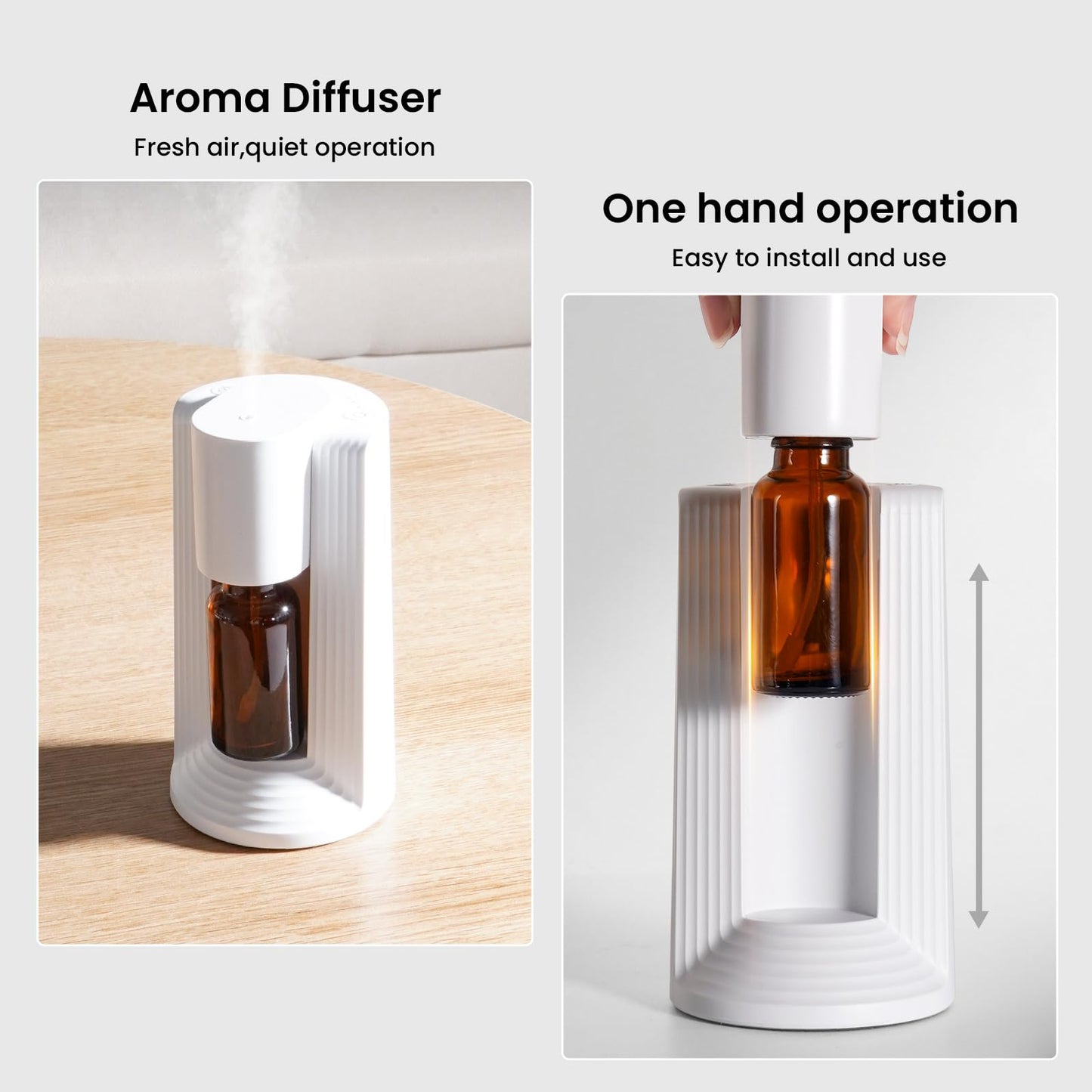 Nsyee Waterless Diffuser | Portable Aromatherapy (10–20mL Bottles), 3 Mist Levels & 3 Timers