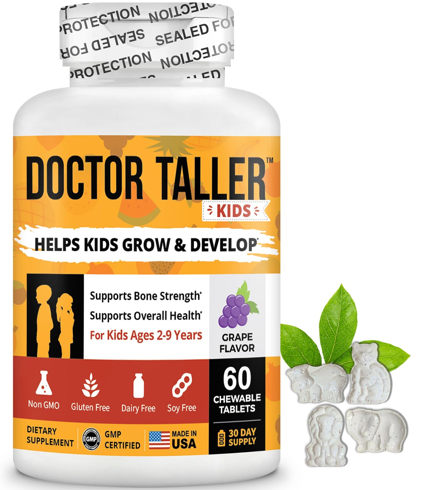 NuBest Doctor Taller Kids Multivitamins – Immunity & Bone Health (Ages 2-9) | Grape Chewables