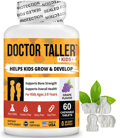 NuBest Doctor Taller Kids Multivitamins – Immunity & Bone Health (Ages 2-9) | Grape Chewables