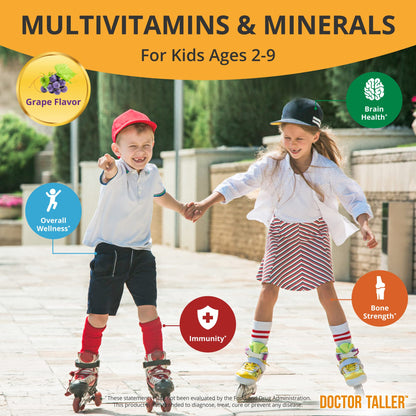 NuBest Doctor Taller Kids Multivitamins – Immunity & Bone Health (Ages 2-9) | Grape Chewables