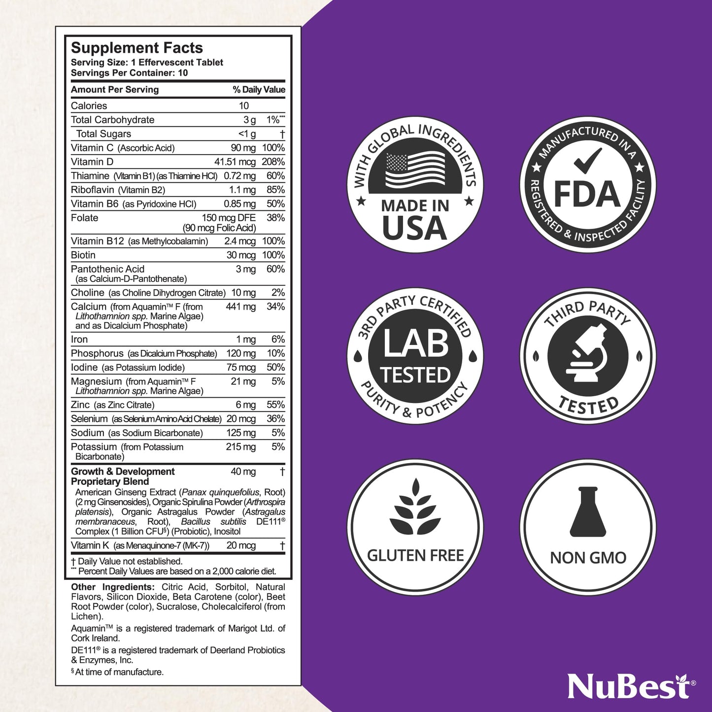 NuBest Tall Fizzy - Kids Bone Health, Immunity & Digestion (Pack 3)
