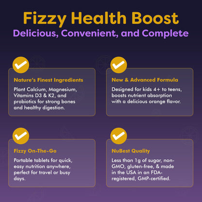 NuBest Tall Fizzy - Kids Bone Health, Immunity & Digestion (Pack 3)