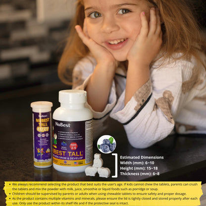 NuBest Tall Kids: Toddler & Kids Vitamins (Ages 2-9) | Bone Strength & Immunity