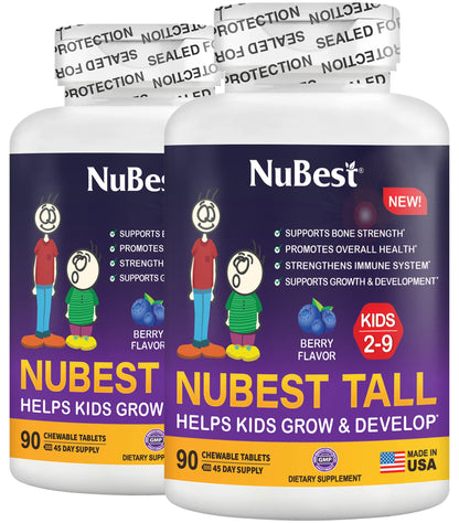 NuBest Tall Kids Vitamins for Ages 2-9 – Bone Strength, Immunity & Growth