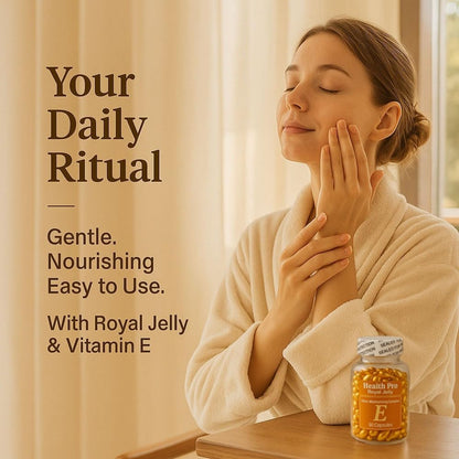Nu Health Royal Jelly Vitamin E Oil Capsule – Hydrating Skin Serum | 90 Capsules