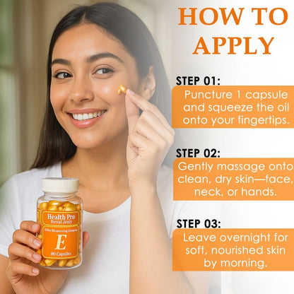 Nu Health Royal Jelly Vitamin E Oil Capsule – Hydrating Skin Serum | 90 Capsules