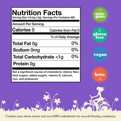 NuNaturals White Stevia Powder Blend — Zero-Calorie Plant-Based Sweetener, 12 oz