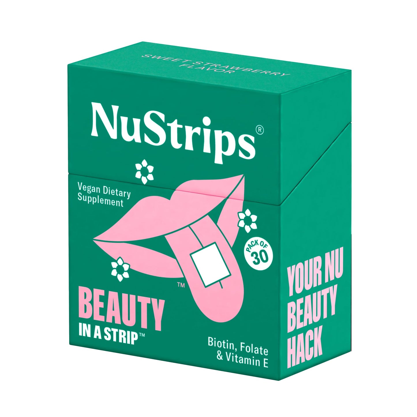 NuStrips Beauty Strips – Biotin, Folate & Vitamin E for Hair, Skin & Nails