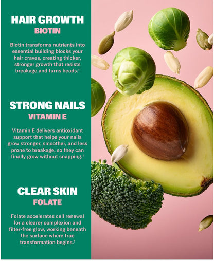 NuStrips Beauty Strips – Biotin, Folate & Vitamin E for Hair, Skin & Nails