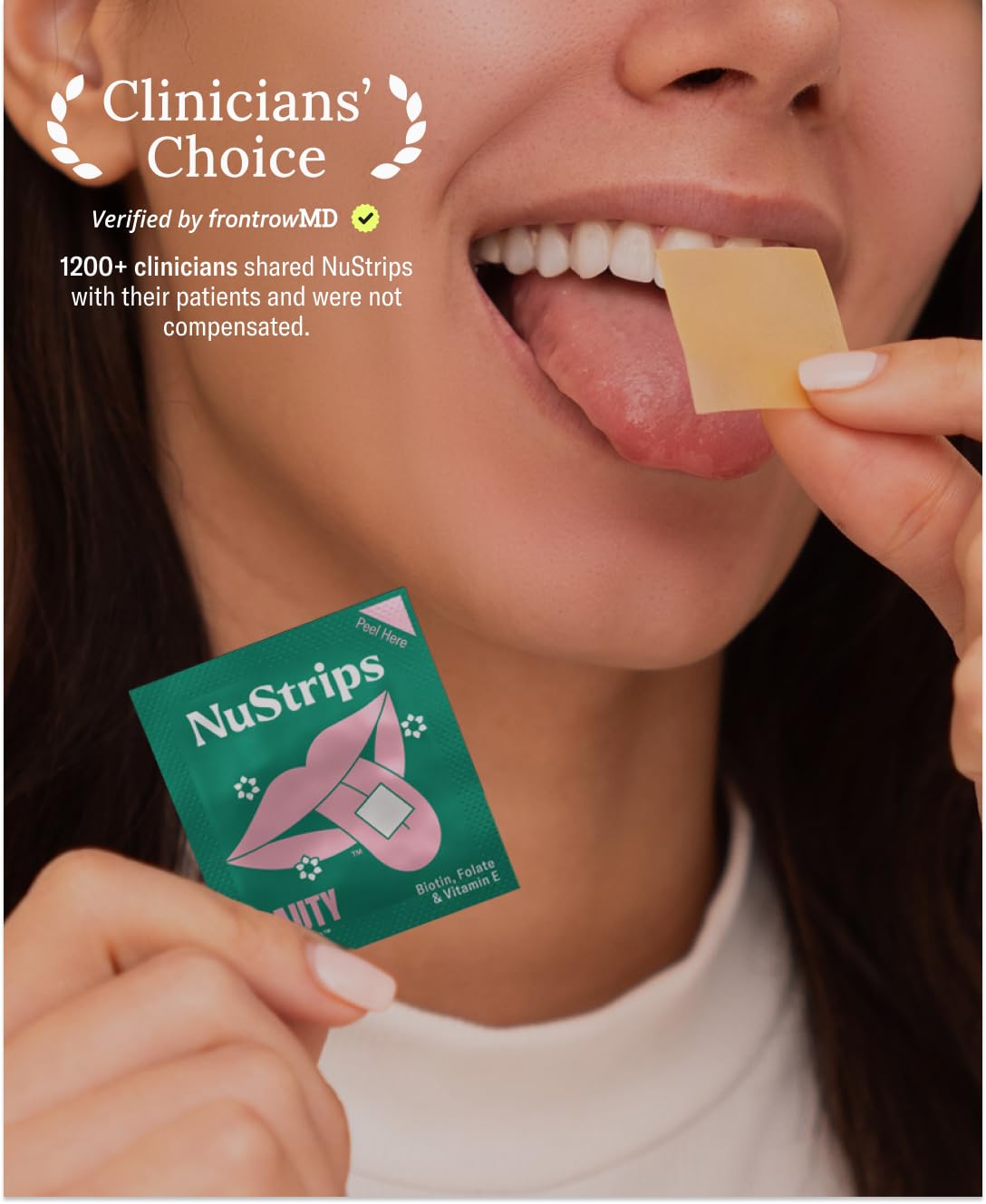 NuStrips Beauty Strips – Biotin, Folate & Vitamin E for Hair, Skin & Nails