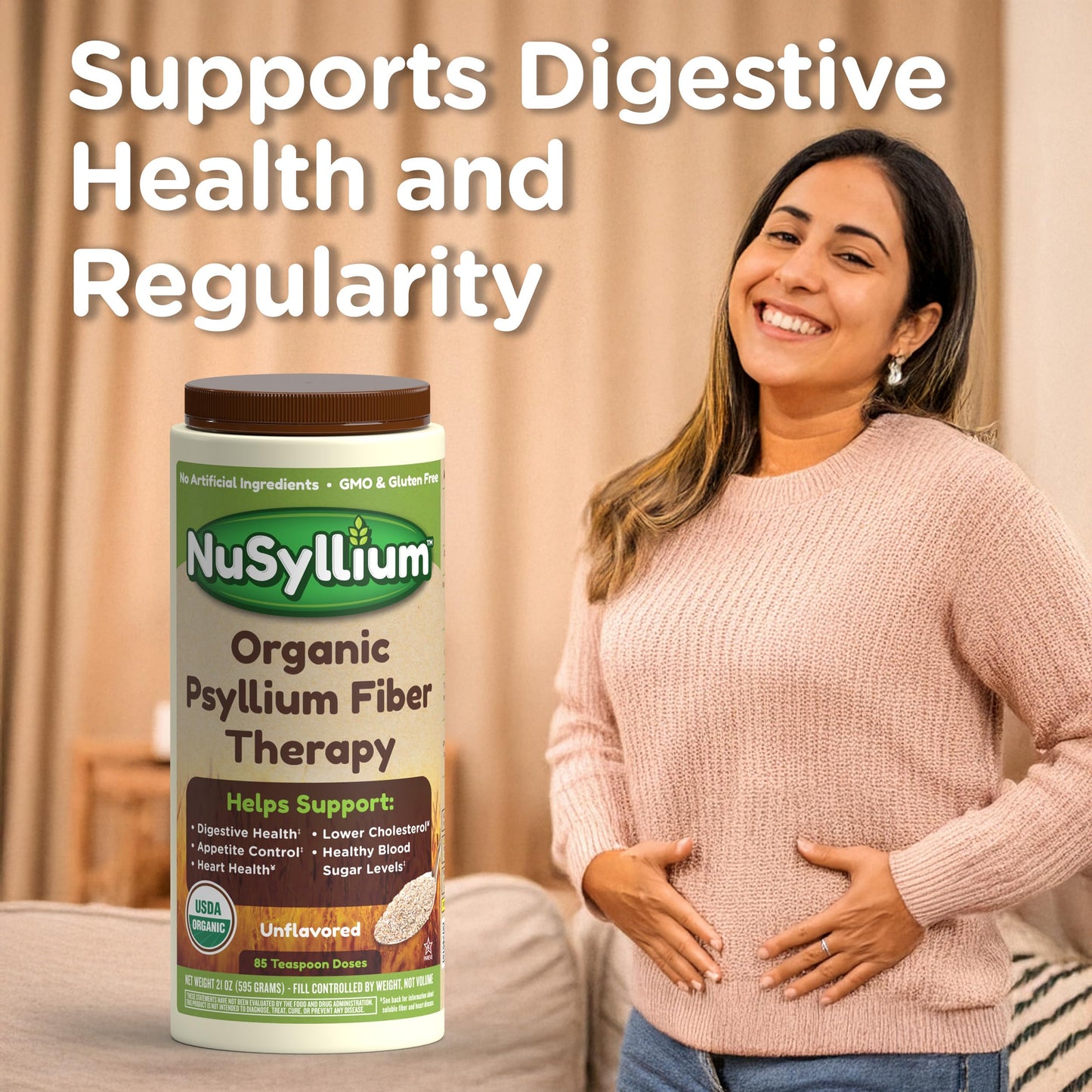 NuSyllium Organic Psyllium Husk Powder – USDA Organic, 21 oz, 85 Servings