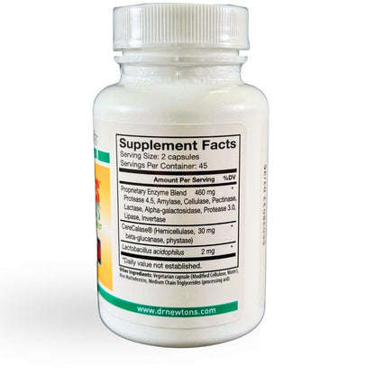 Nu-Zymes Plus Digestive Enzymes - 90 Veg Capsules | SelfCare+ Dr. Newton's Naturals