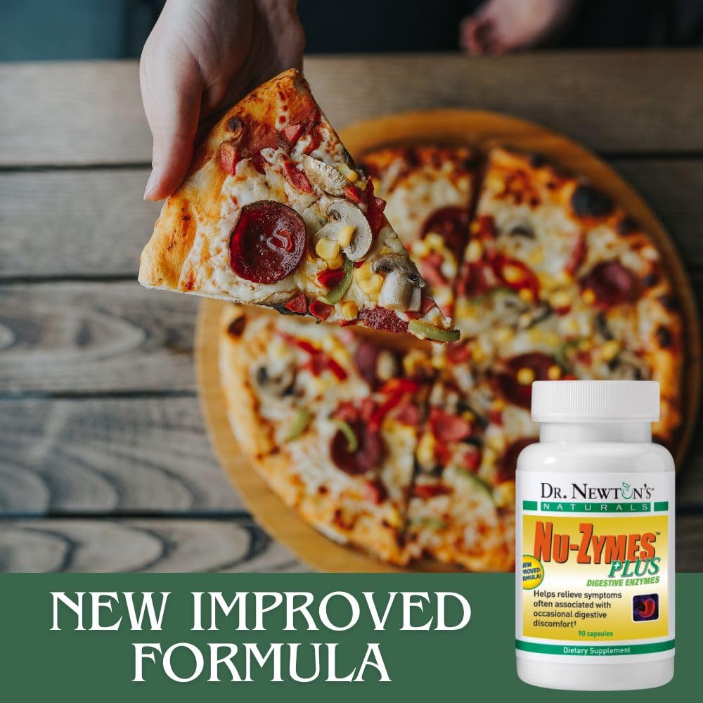 Nu-Zymes Plus Digestive Enzymes - 90 Veg Capsules | SelfCare+ Dr. Newton's Naturals