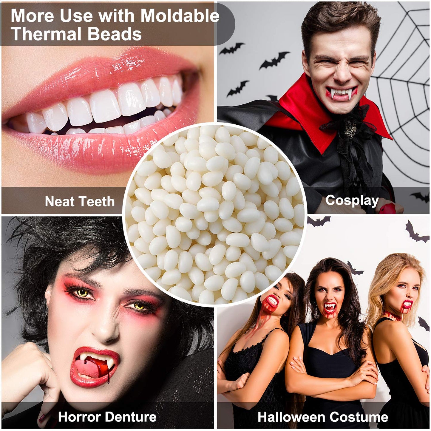 Nuanchu 100g Bead Teeth Moldable Gel Filler for Missing Teeth | Halloween Makeup