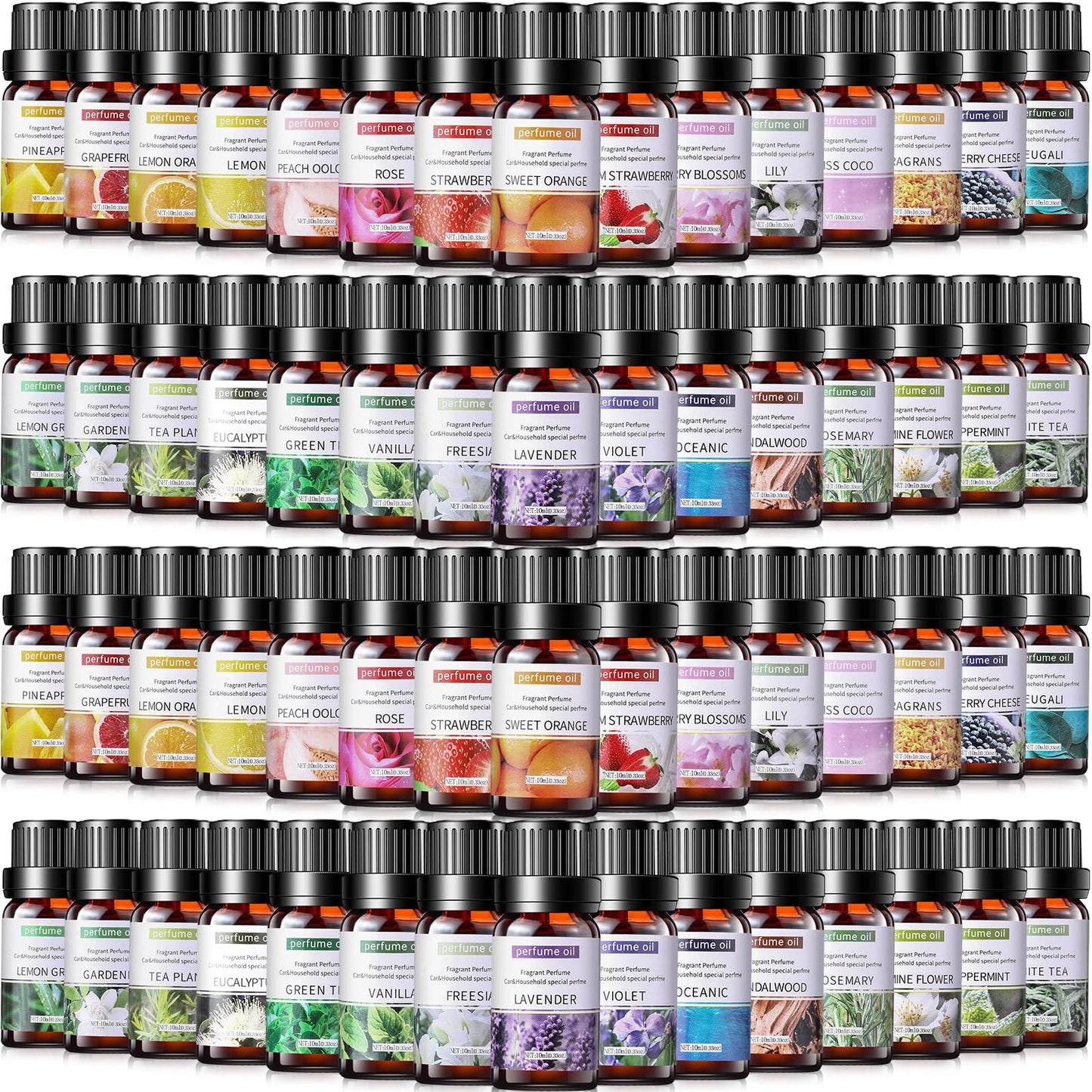 Nuanchu 36 Pcs Essential Oils Set - 10ml Fragrance Oils for Diffuser & DIY Aromatherapy Kit