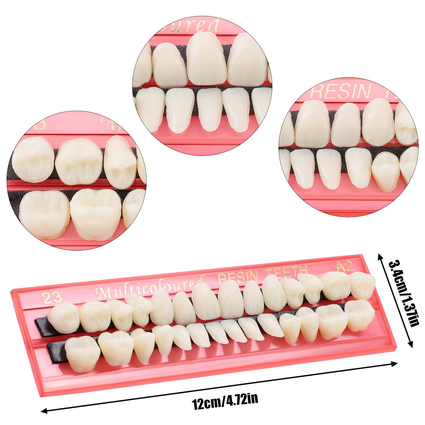 Nuanchu 4 Sets Tooth Repair Kit - 112 Pieces A2 Realistic Fake Teeth