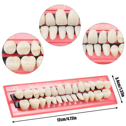 Nuanchu 4 Sets Tooth Repair Kit - 112 Pieces A2 Realistic Fake Teeth